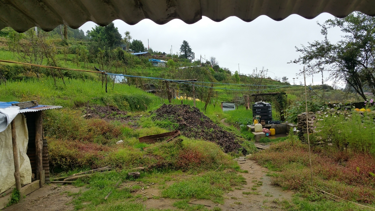 Was aussieht wie eine Wäscheleine, ist die Zuleitung zum Haus.
