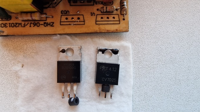 AO T412 N-Ch Transistor ist defekt. Ein neuer von TME ist bestellt

